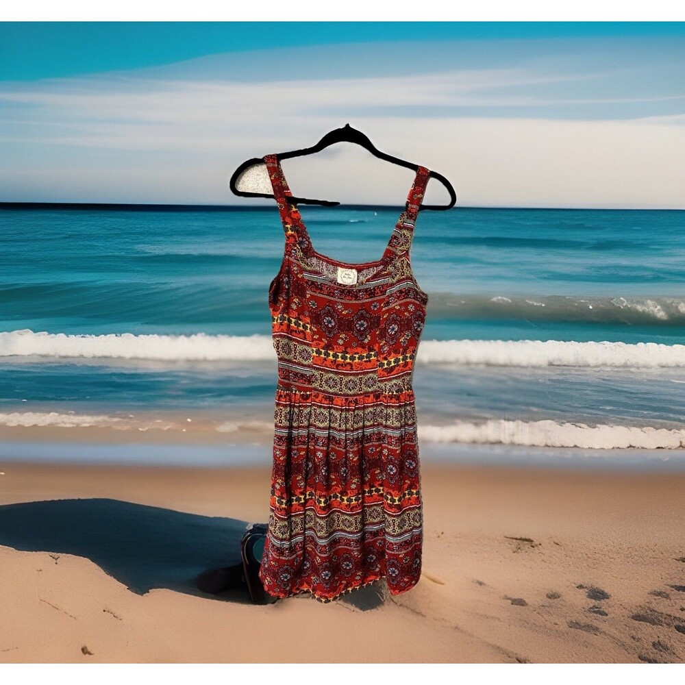 Belle du Jour Multicolor‎ Painting Half Zip Sleeveless Dress Medium
